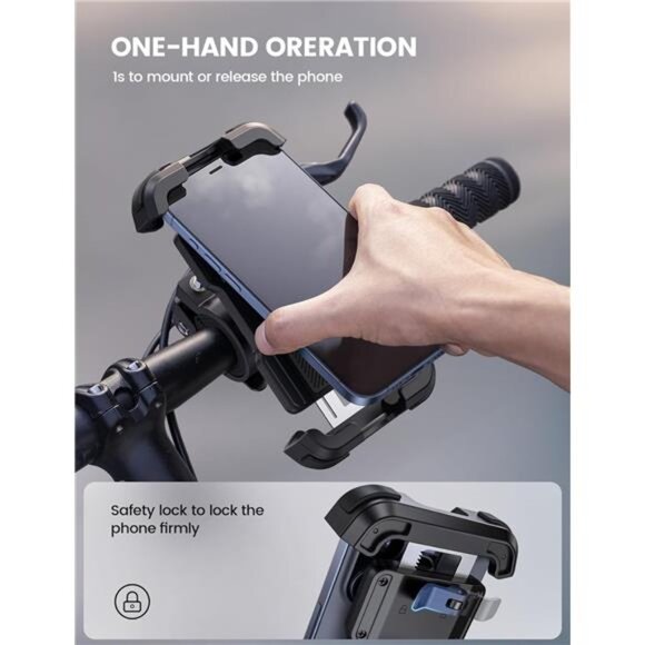 Lamicall Motorcycle Phone Mount, Bike Holder - Upgrade Adjustable Cell Holder - Picture 2 of 7